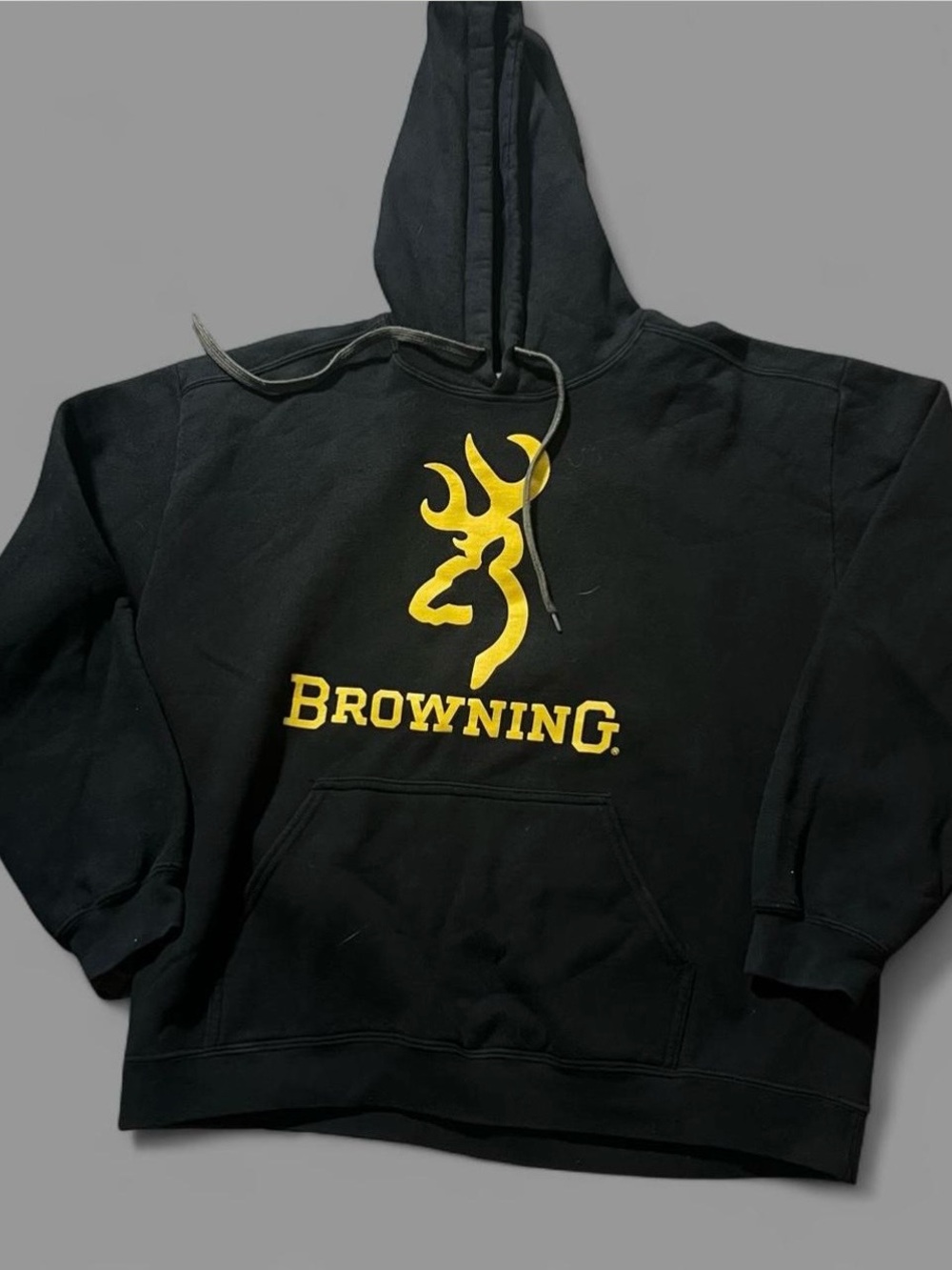 Browning Black Pullover Hoodie with Yellow Logo